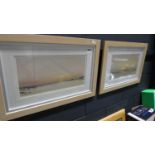 Pair of modern framed and glazed seascapes with further assorted pictures and prints