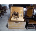 Pine storage trunk with pine coffee table