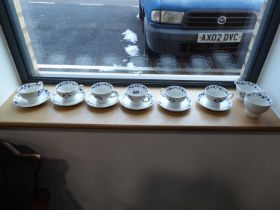 Midwinter potteries coffee service incl. 6 cups, 6 saucers, 1 milk jug and 1 sugar bowl