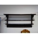 Carved oak hanging plate rack