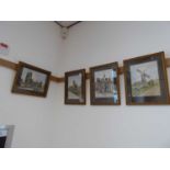 6 framed and glazed pictures by Jane Pearson of Beverley street scenes
