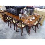 Mahogany extending dining table with 4 chairs