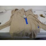 +VAT Ladies long sleeve shirts in brown with white stripes (10 in bag)