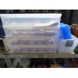 +VAT 4 wrapping paper storage boxes and small stack of further plastic storage boxes