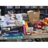 +VAT Collection of toys comprising Toy Story railway, accelerator and other games, Nerf, Eyeclops,