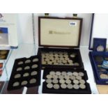 Cased set of UK 50p pieces (approx. 70)