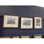 3 framed and glazed engravings; The King's Theatre Haymarket, The Surrey Theatre and The Theatre