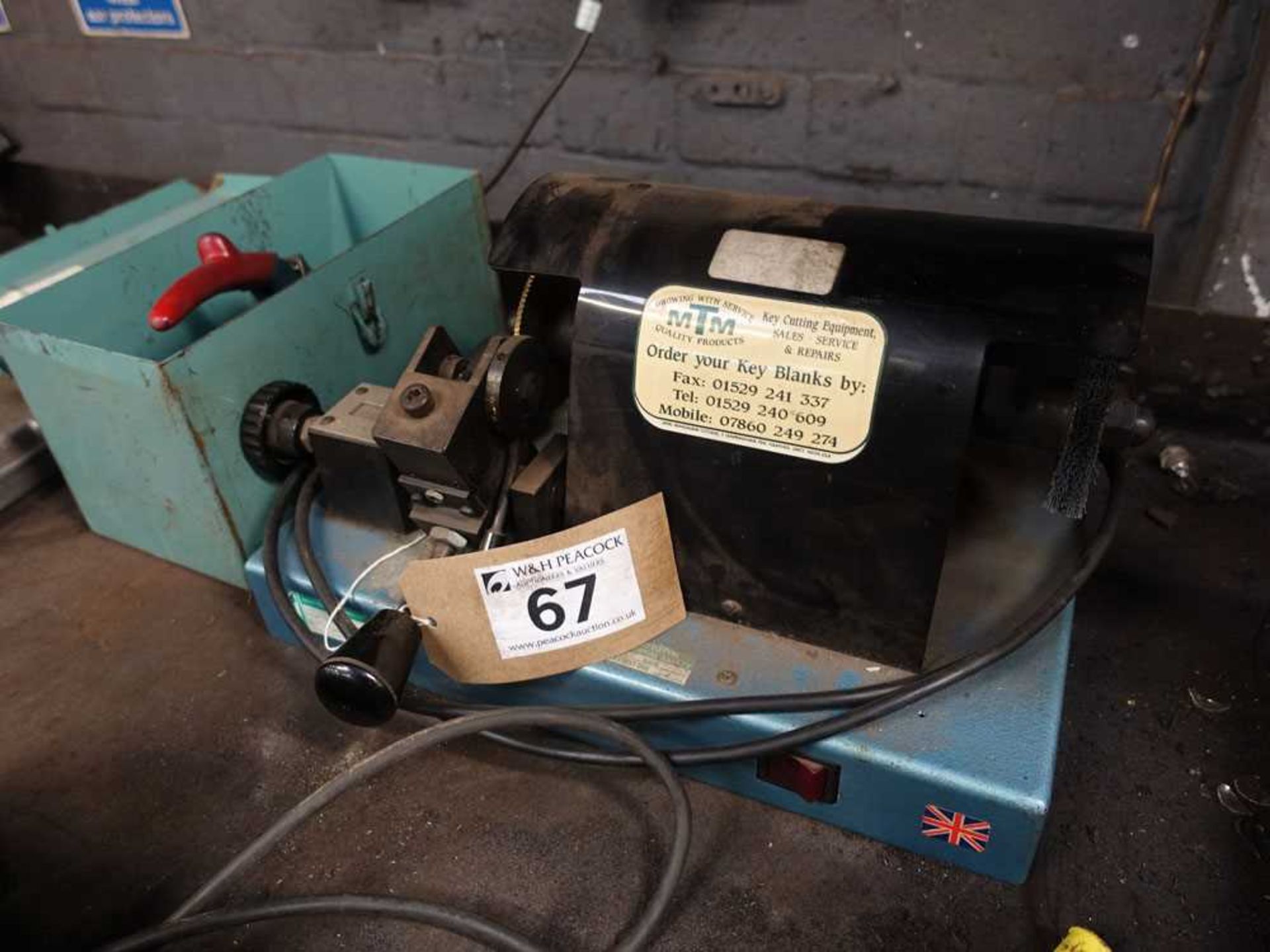 Engine Vat Machine +VAT Small key cutting machine and box of associated key cutting tools