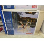 +VAT Boxed set of three pre-lit LED reindeer set