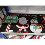+VAT "Santa Please Stop Here Merry Christmas " latex coir doormat