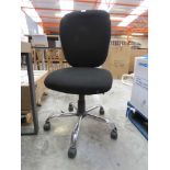 +VAT RS.Joho black cloth office swivel armchair on chrome five star base