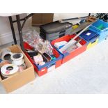 6 boxes containing mixed tooling incl. saws, files, metric O set, cabling, etc.