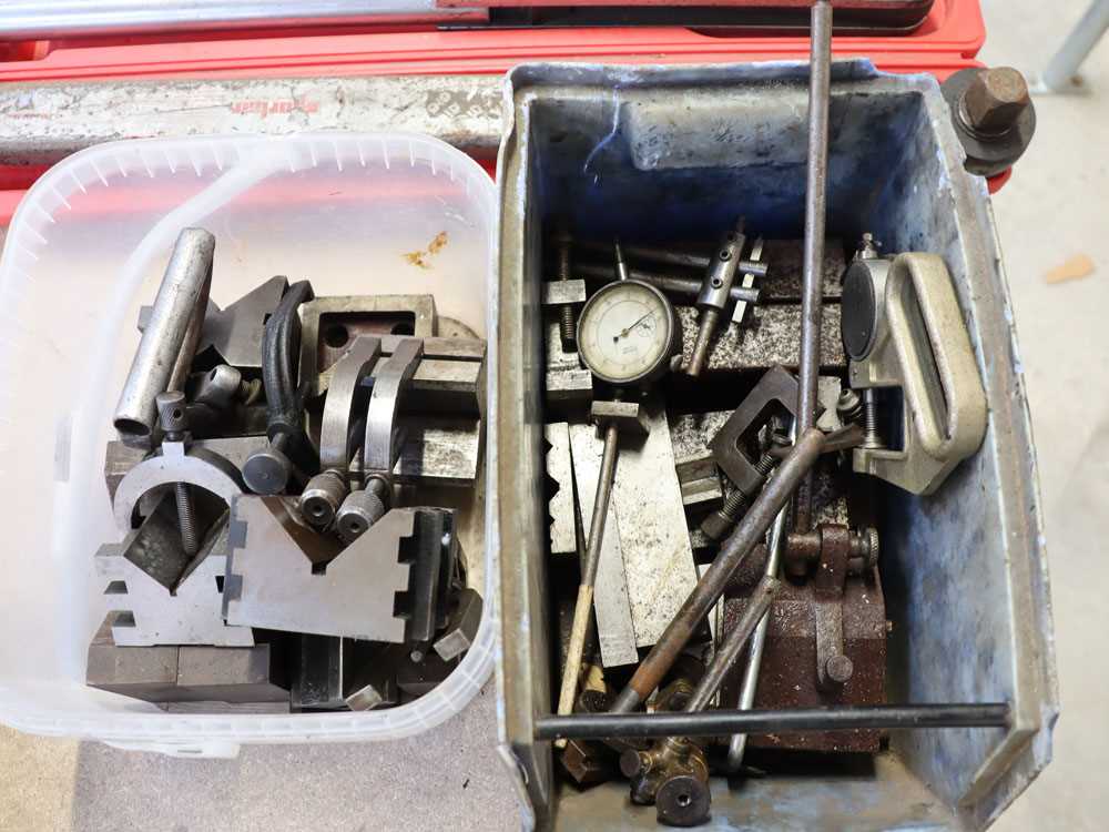 2 crates containing gauges, specialist clamps, etc.