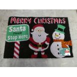 +VAT "Santa Please Stop Here Merry Christmas " latex coir doormat