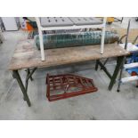 Wooden folding trestle table