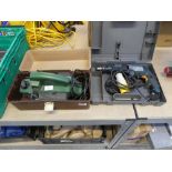 Bosch electric planer together with a Bosch 110v drill