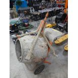 Petrol start cement mixer with stand