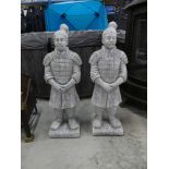 Pair of standing Chinese warriors