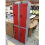 Pair of Probe metal two door lockers with keys