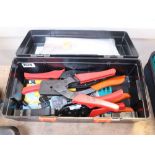 Small toolbox containing crimpers