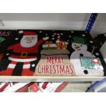 +VAT "Santa Please Stop Here Merry Christmas " latex coir doormat