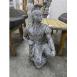 Concrete kneeling gladiator