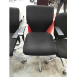 +VAT Black cloth office swivel armchair on chrome five star base