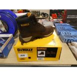 Pair of DeWalt steel toe cap safety boots in brown, size UK 8 (used)