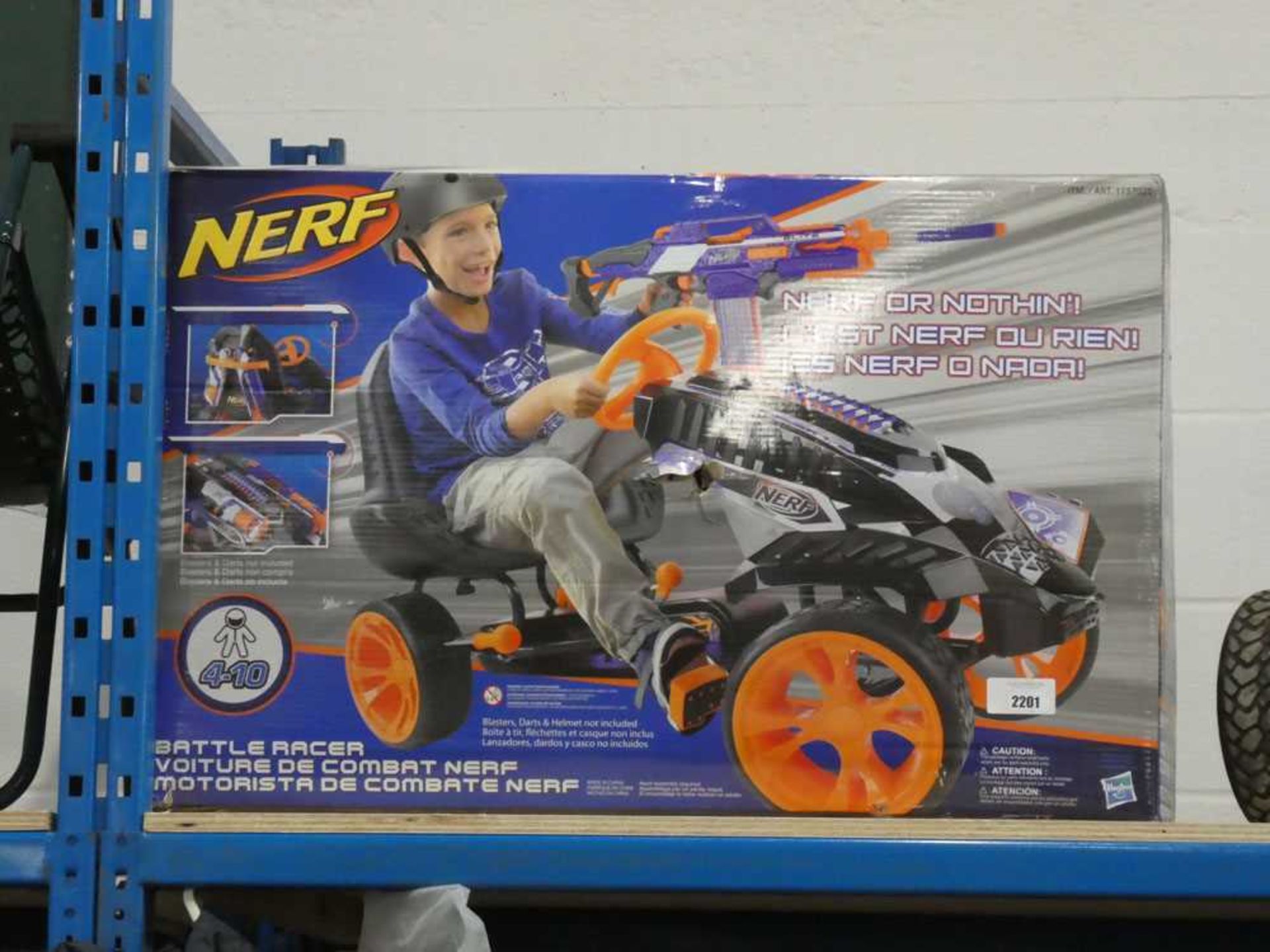 +VAT Nerf battle racer, 4 wheeled pedal car, boxed