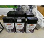 12 0.5L tins of Liberon furniture oil (8 mid-brown, 4 carbon black)