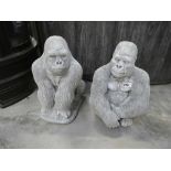 Pair of concrete gorillas