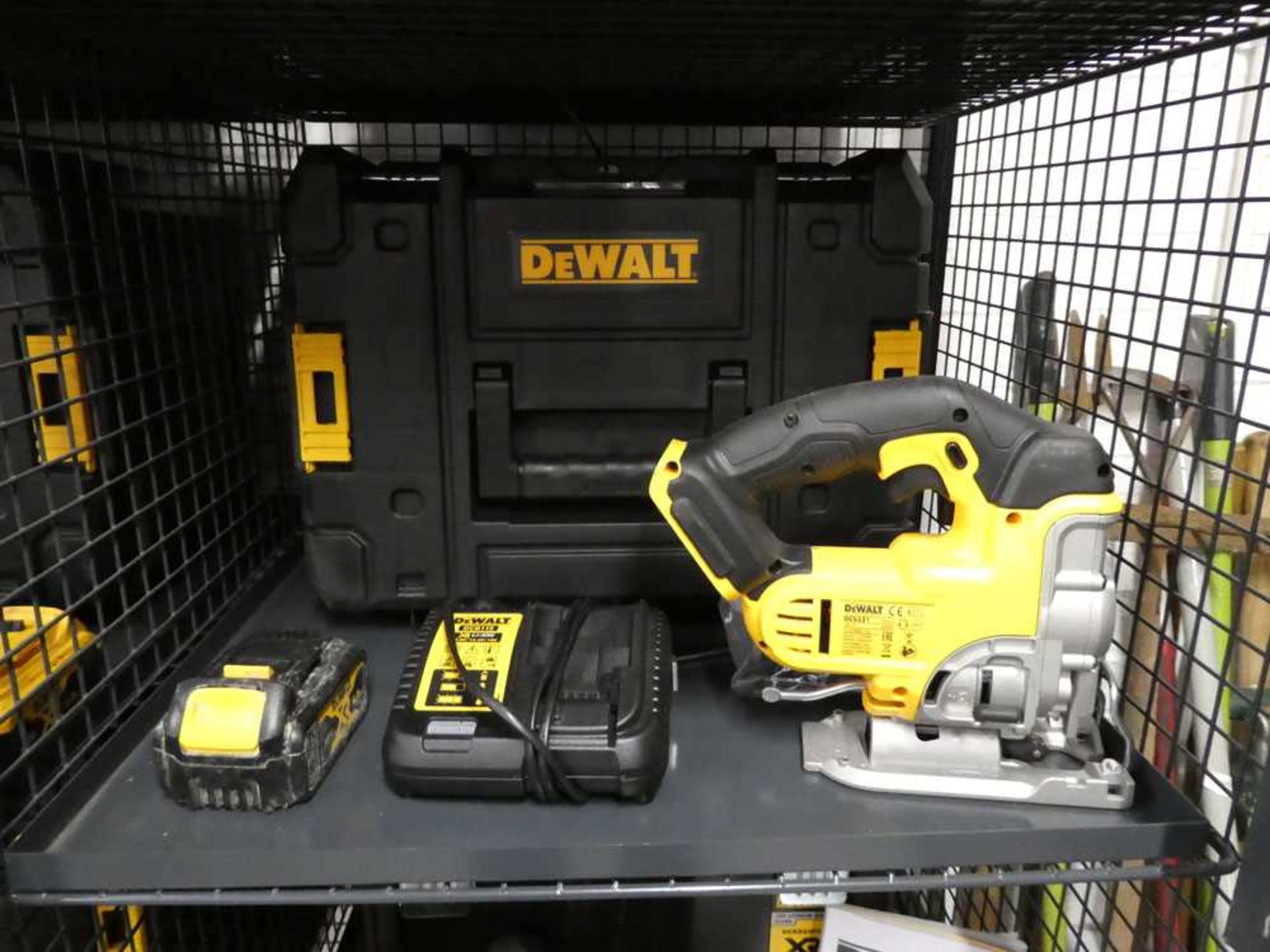 +VAT DeWalt XR Li.iom five piece tool set comprising torch, screwdriver, drill, jigsaw, circular - Image 2 of 3