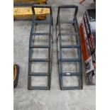 Pair of large metal car ramps