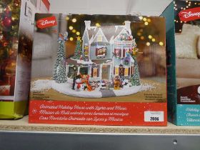 +VAT Boxed Disney animated holiday house with lights and music