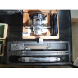 Cased Instrumatic hardness tester with engineers spirit level