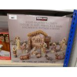 +VAT Boxed Kirkland hand painted 13 piece Nativity set