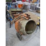 Petrol start cement mixer with stand