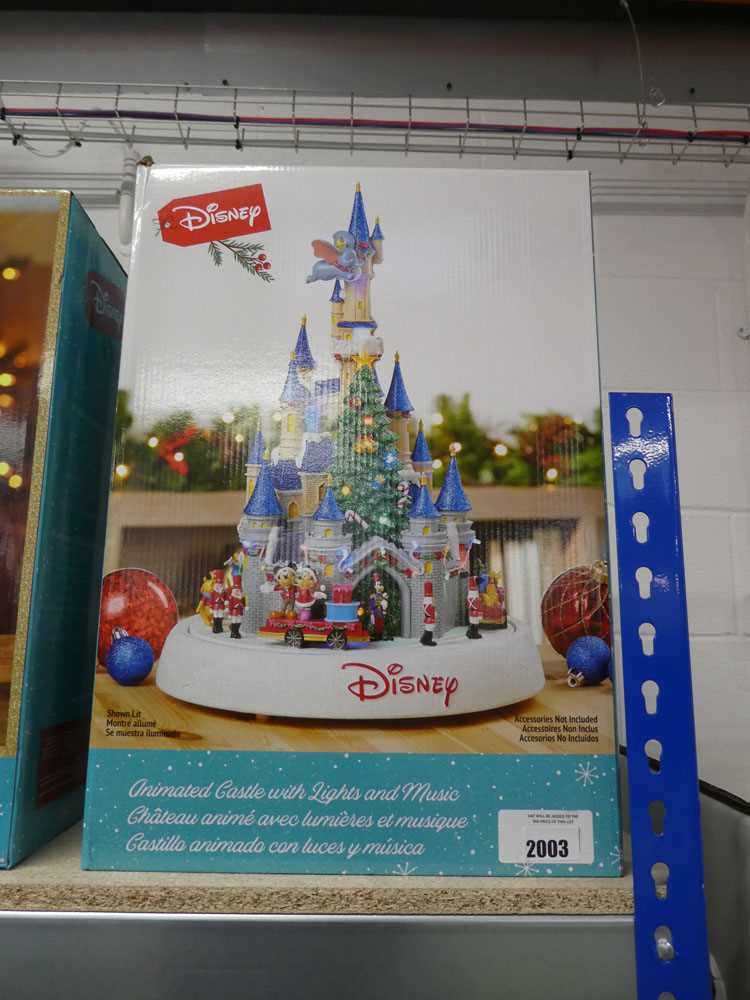 +VAT Boxed Disney animated castle with lights and music