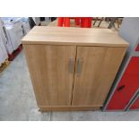 Light walnut effect office two door stationary cabinet ( no key )