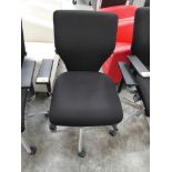 +VAT Black cloth office swivel armchair on chrome five star base