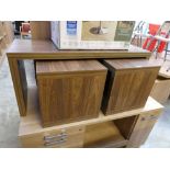 Brown modern three piece coffee table set