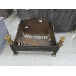 Art deco style wrought iron fire basket