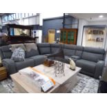+VAT Grey upholstered electrically operated corner sofa system with integrated drinks holders and