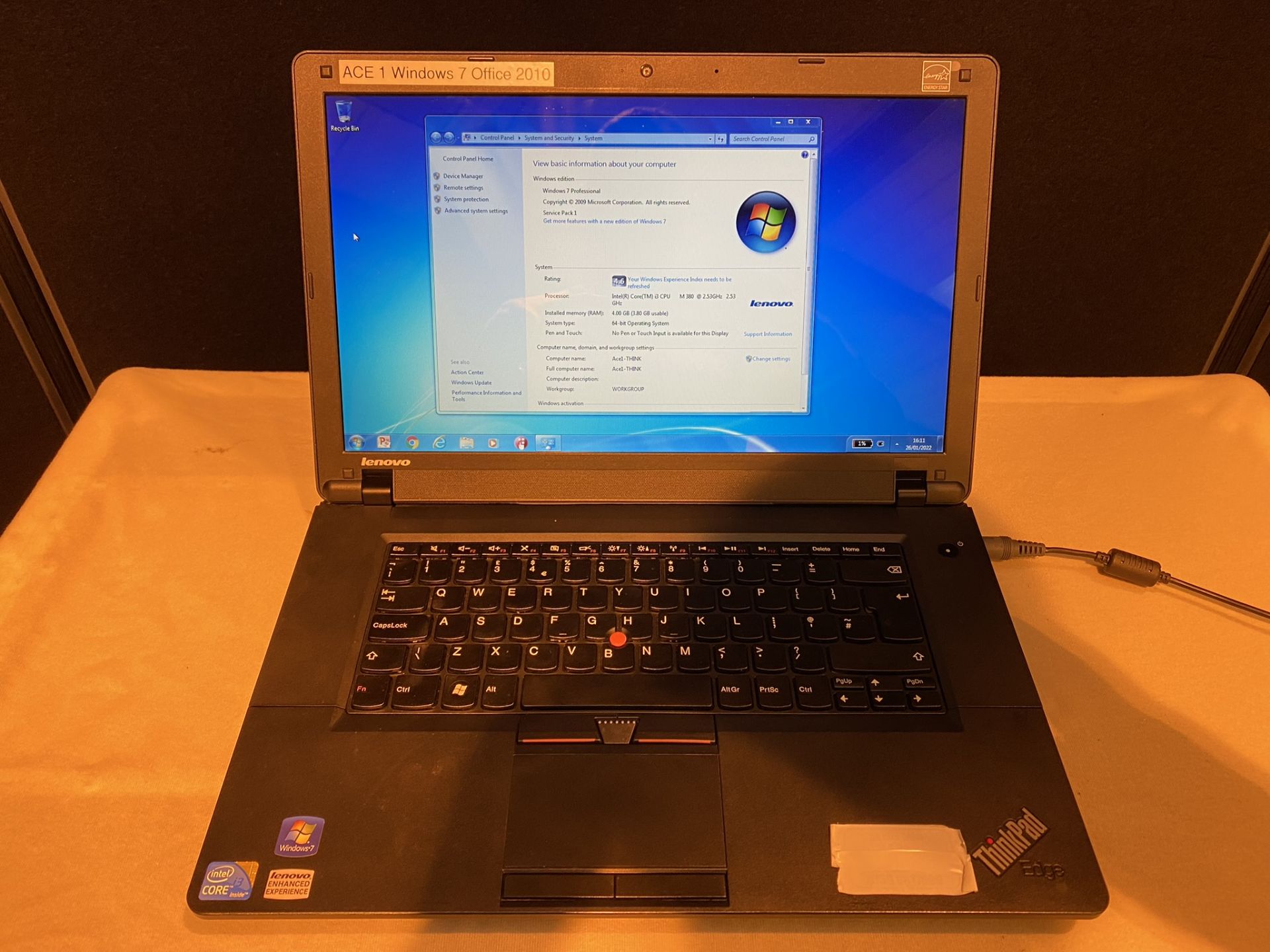 A Lenovo i3 Laptop, windows 7, 4GB Ram (located at Ace Audio Visual, 119 Woodside Business Park,