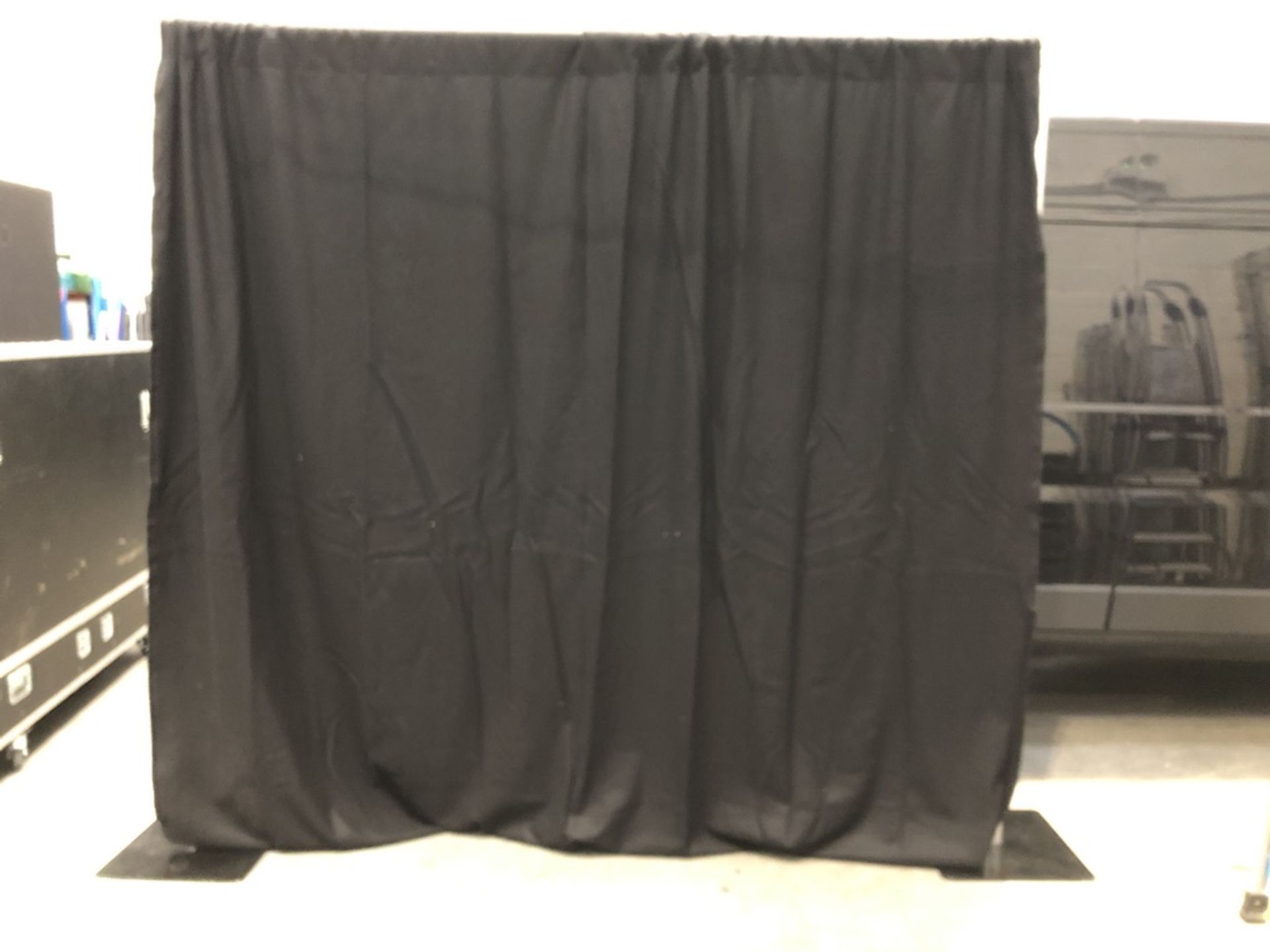 A Pipe and Drape Kit: 4-10ft x 10ft black wool serge drapes with easy fit pocket and velcro; 4 - Image 3 of 3