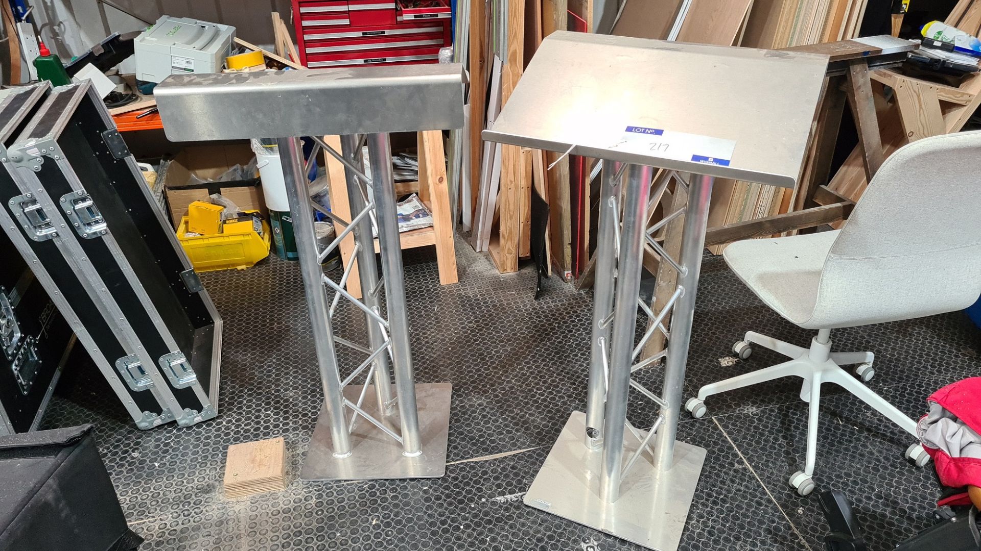 2 Silver Truss Lecterns (located at Broadsword, Unit 20 Gardner Industrial Estate, Kent House