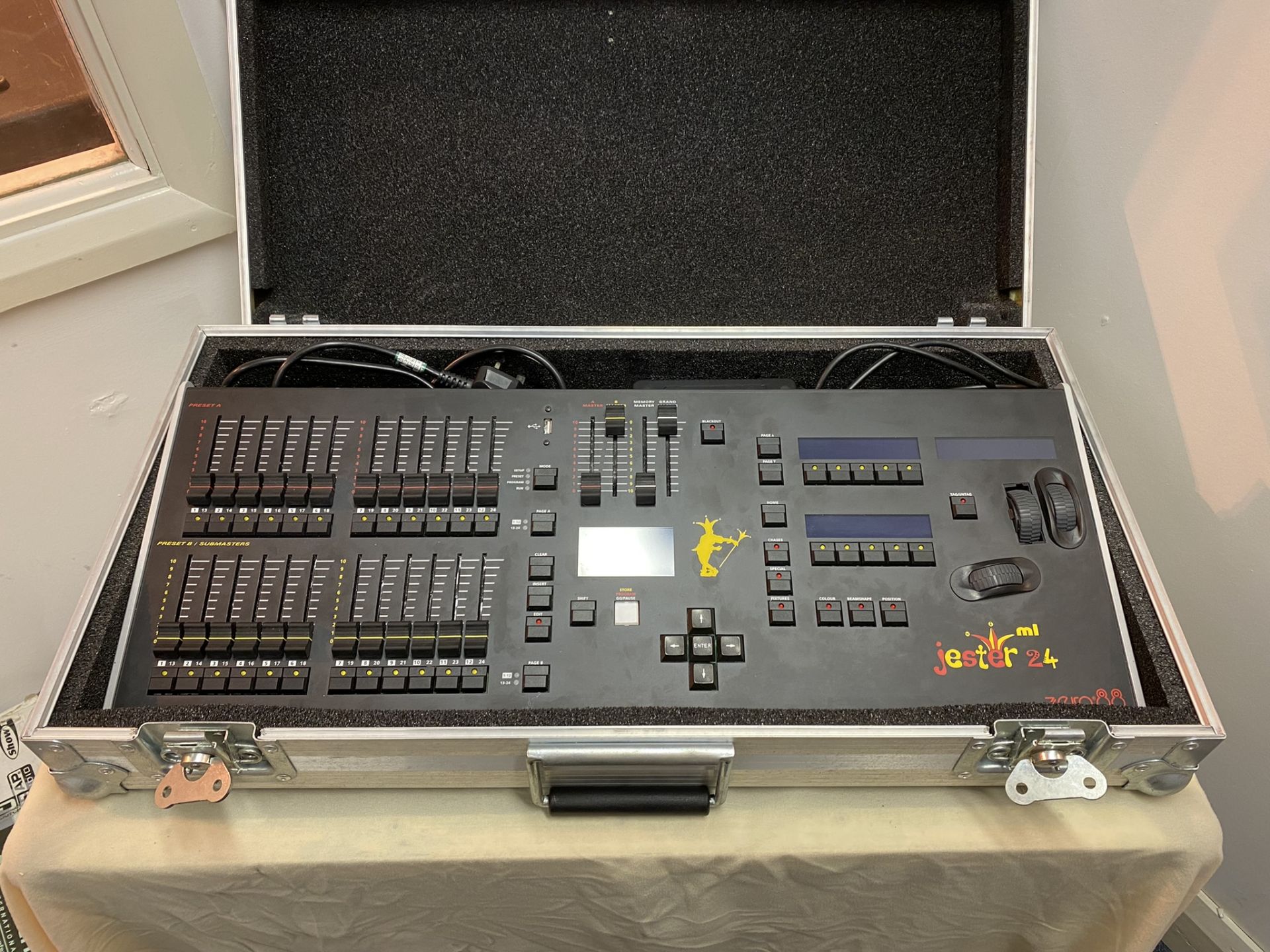 A Zero 88 Jester ML24 Lighting Controller with flight case, little use (located at Ace Audio Visual,