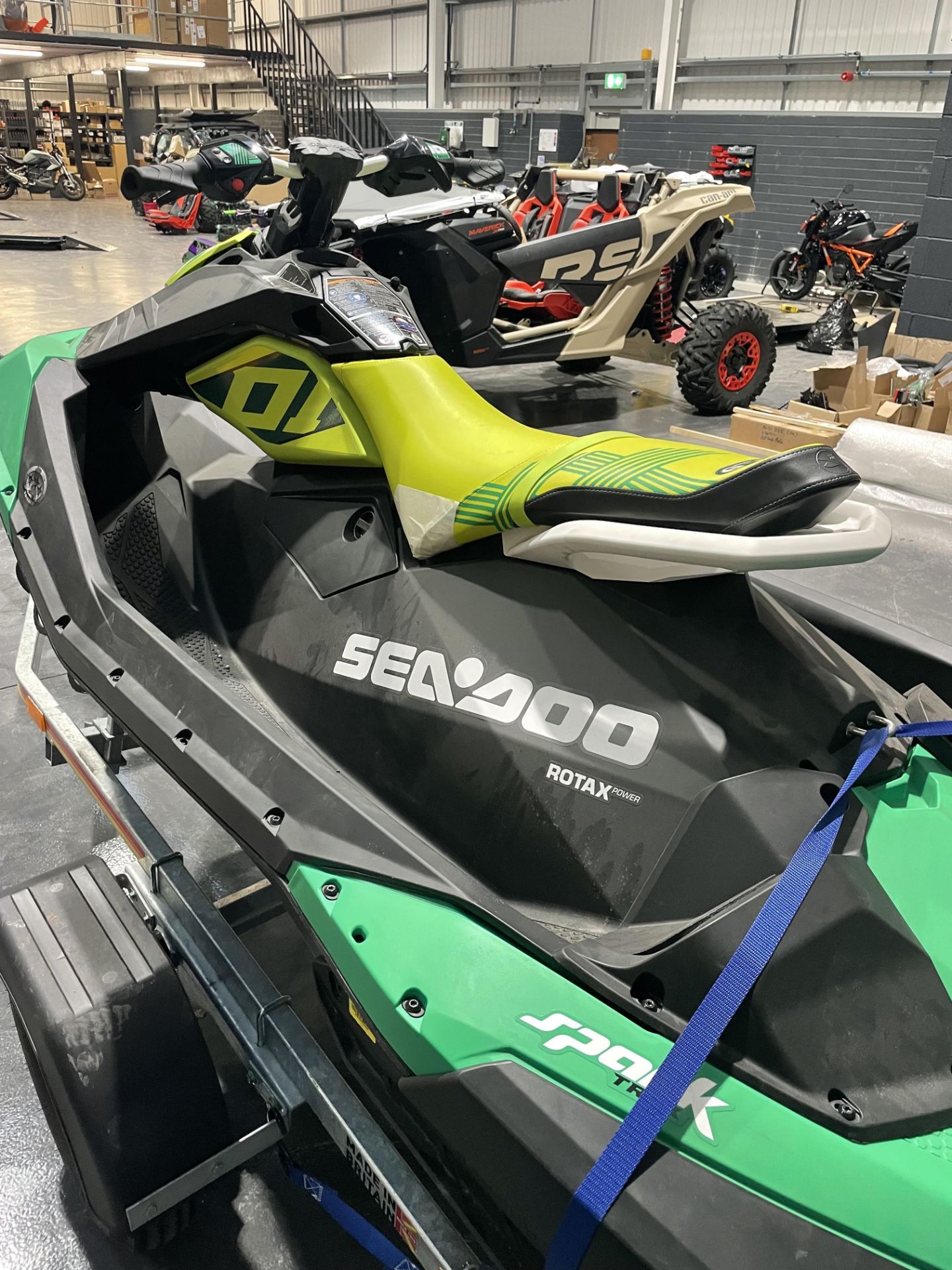 A BRP SeaDoo Spark TRIXX Jet Ski, green/black, as new, (no VIN, hull replaced under warranty) with - Image 4 of 5