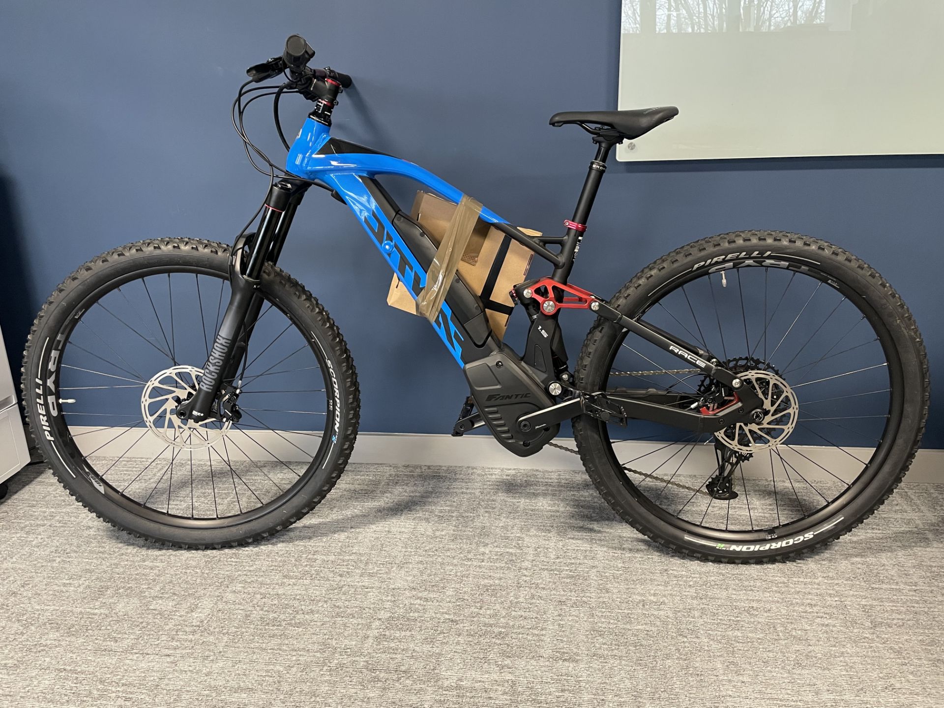 A Fantic XTF-A 1.5 Electric Mountain Bike, 2021, blue, max. weight 120kg, 25km/h, 250 Watt, 29in