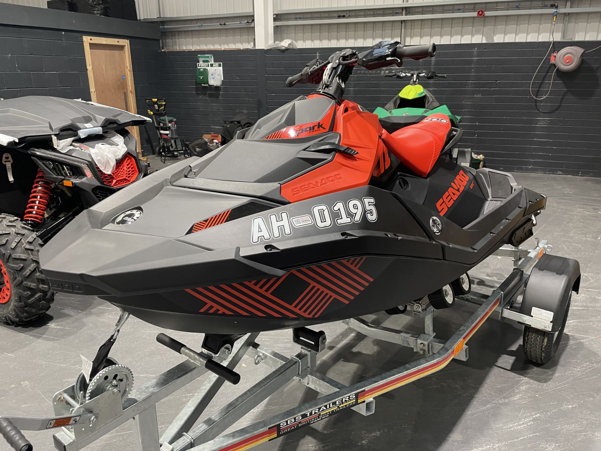 A BRP SeaDoo Spark 2 up 900h AH0195 Jet Ski, red/black, VIN No.CA-YDV63512C121 (as new) with SBS - Image 2 of 6